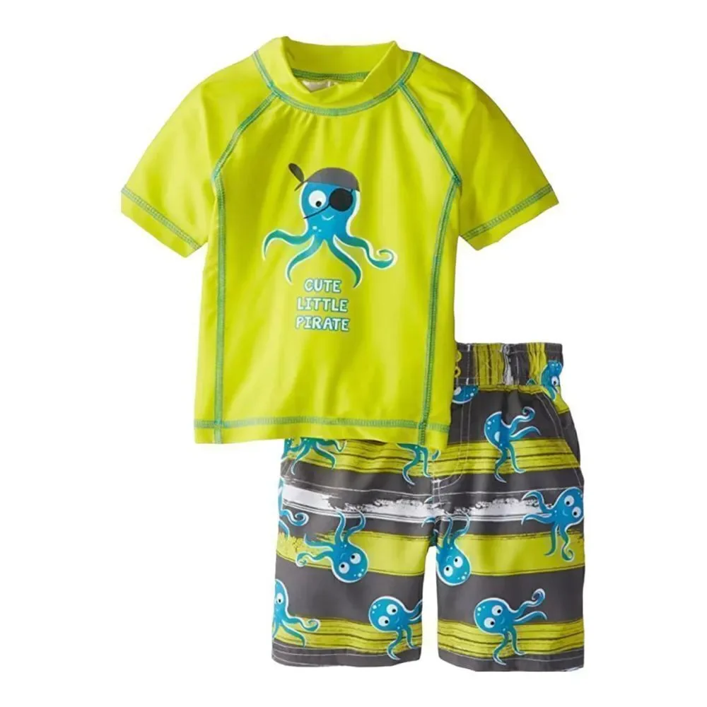Wippette BOY'S Octopus Rashguard, Short Swim Set - Picture 4 of 5